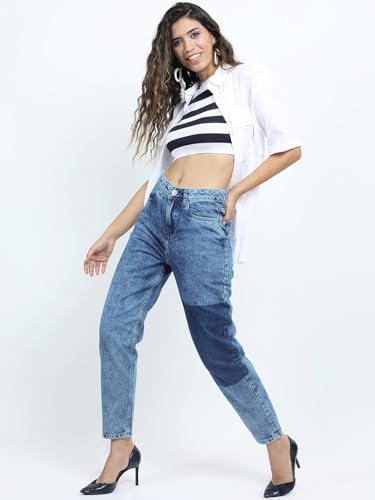 Image of Tokyo Talkies Women's Mom Fit Cropped Jeans| Mid-Rise| Jeans Pant