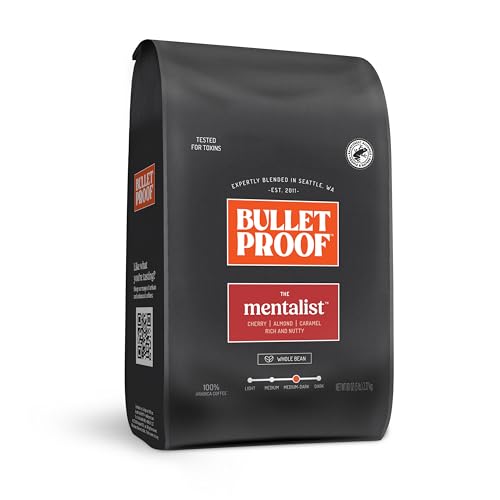 Image of Bulletproof The Mentalist Medium-Dark Roast Whole Bean Coffee, 5 Pounds (bulk), 100% Arabica Beans, Clean Coffee Tested for Toxins