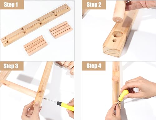 CAFIEDR Estante de Madera para 8 esterillas de Yoga, Elegante Organizador para Estudio de Yoga, versátil Soporte de Pared de 4 Capas. - imagen 4