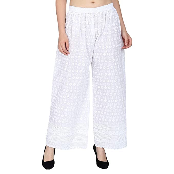 Embroidered Chicken Palazzo Pants for Women – 100% Cotton Full Embroidery Cotton Palazzo