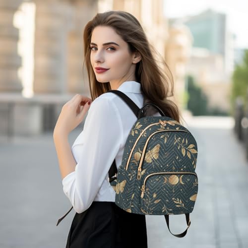 Image of ALAZA Moon Moth Butterfly Astrology Mini Backpack Purse for Women Travel Bag Fashion Daypack Back Pack Shoulder Bag
