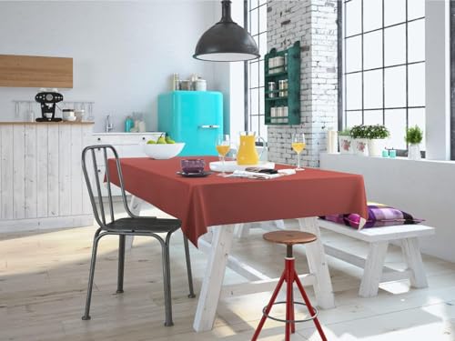 d-c-fix mantel hule mesa PVC-free Mineral Rojo - antimanchas resinado impermeable moderno - plastico - para interior y exterior - 110 cm x 140 cm rectangular