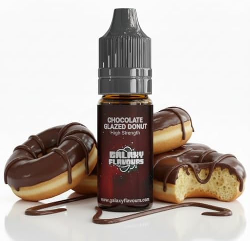 Chocolate Glazed Donut Food Flavouring Drops 10ml - Premium Dessert Extract for Professional Baking & Luxury Donut Beverages - High Strength Food Grade Concentrate by GALAXY FOOD FLAVOURS