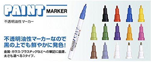 Uni-Paint Oil Based Paint Marker 5 Pens Bundle Set , Multi Surface Marking Pen (Px-20) Medium Point Blue Colour #TOP4