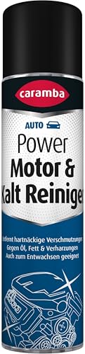 Caramba Power Motor & Kalt Reiniger, Entfernt Schmutz, Ölflecken und Fett, Reinigungs-Spray für Autos, Maschinenteile und Aggregate, 400 ml