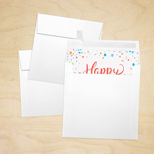 6 1/2 X 6 1/2 Square Invitation Envelopes - White Linen (50 Qty.) #TOP6