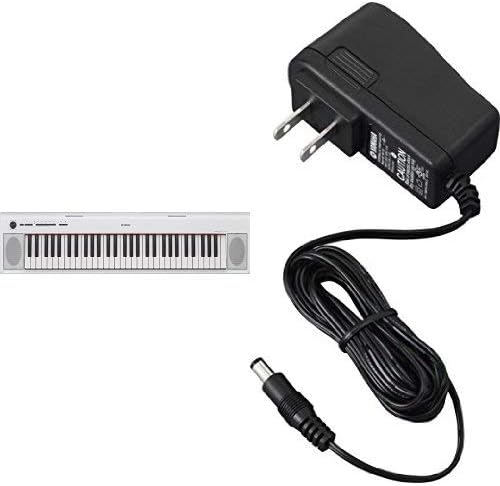 Yamaha NP12 61-Key Lightweight Portable Keyboard with Power Supply, White