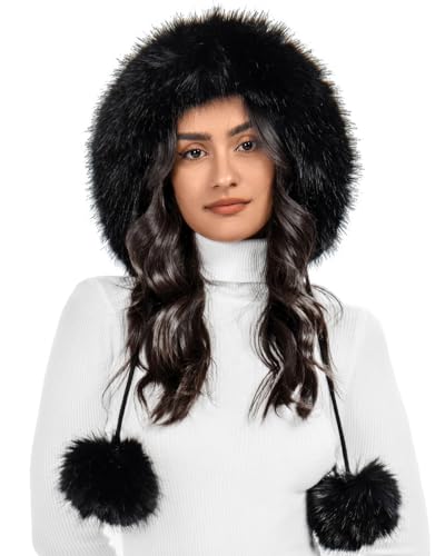 S.ROMZA Womens Faux Fur Knitted Hat with Pompom...