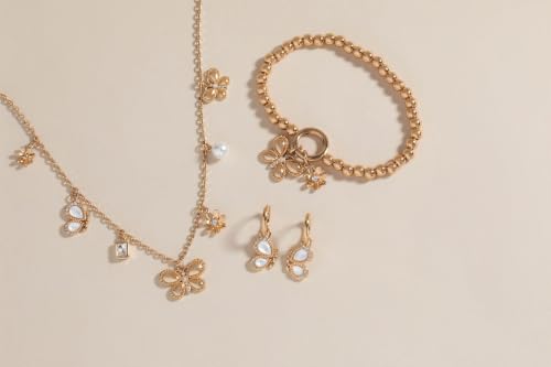 Image of Alex and Ani Butterfly Mother of Pearl Huggie Hoop Earrings