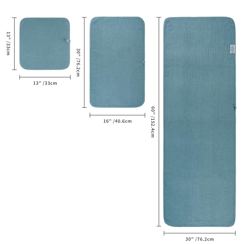 Miniatura 2 de Polyte - Juego De Toallas De Baño De Microfibra Antipelusa - Secado Rápido - Punto Gofrado - Verde - Grande: 152 X 76,2 Cm - Pack De 6