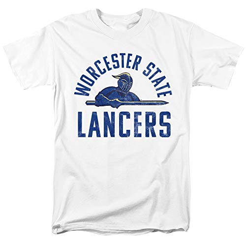 Worcester State Univeristy Official Large Logo Short Sleeve Mens Cotton T-Shirt,White, Small