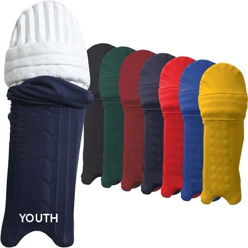 Image of Cricket Batting Pads Covers, Leg Guards Clads, Colored Pad Outer Skin || Protection from Ball Scratches and dust || Size-Youth || Age for 12-16 Years Old (Yellow)