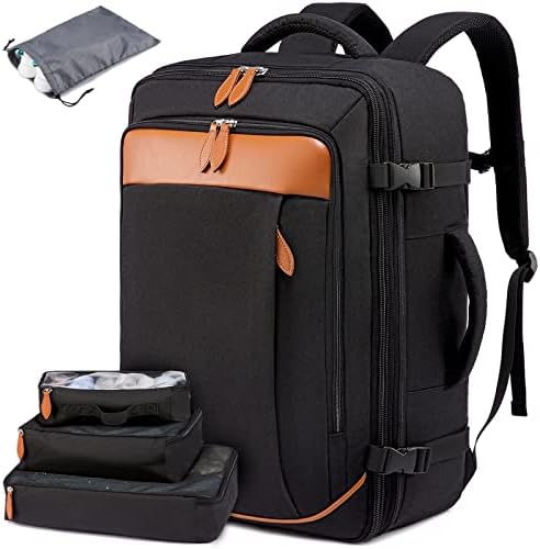 LOVEVOOK 40L Travel Backpack, Carry On Bag Cabin Size for Women Men, Waterproof Suitcase Backpacks Fit 17 Inch Laptop, Flight Approved Rucksack for Weekend Overnight Hiking Business Airplanes, Grey
