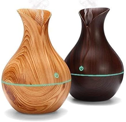 Goshti Enterprise Gelofler Wooden Humidifier Vase Style โ Ultrasonic Cool Mist Big Pot with LED Lights โ Essential Oil Diffuser for Home, Office, Yoga, and Relaxation(Aroma HUMIDIFIER)