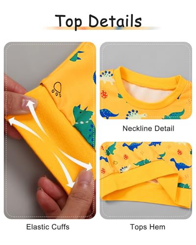 Coco&RARA Toddler Baby Boy Clothes Outfit Long Sleeve Tops+Pants 2PCS Fall Winter Pullover Sweatshirts Sets 1-5T4