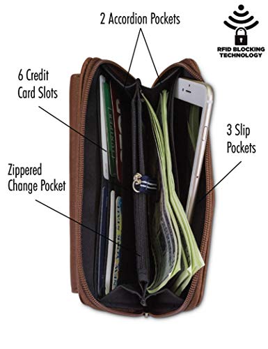 Nautica Bulk Cargo Womens Rfid Wallet Clutch Zip Around Organizer (Earth) #TOP2