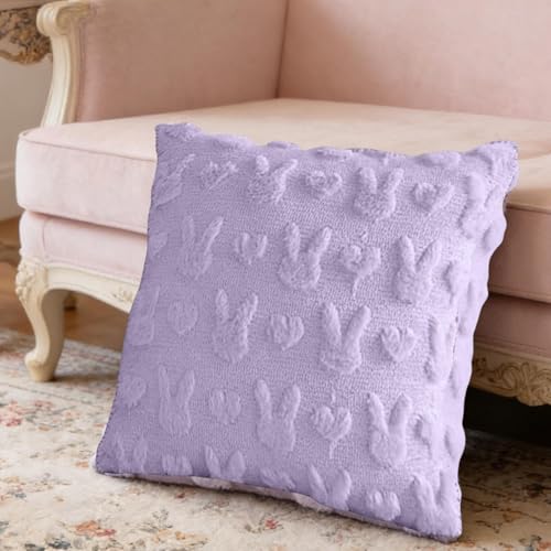Taie d'oreiller lapin de Pâques en coton pour décoration de canapé - 4