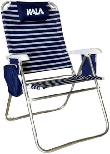 Cadeira De Praia Reclinável Em Alumínio 5 Posições C/Porta Copos ...