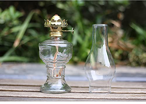 Groot Olielamp Elektrisch / Tafellamp Klassiek Brocante Antiek Koper Brons Olie Lamp Kap Glas Bloemen Retro  Art Deco
