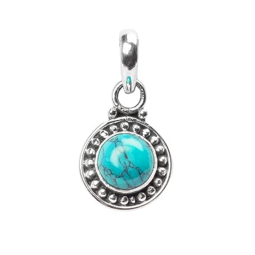 Turquoise 925 Sterling Silver Pendant Necklace For Women Girls Gift, Natural Gemstone Pendant Necklace, Handmade Silver Pendant, Jewelry Gift #TOP1
