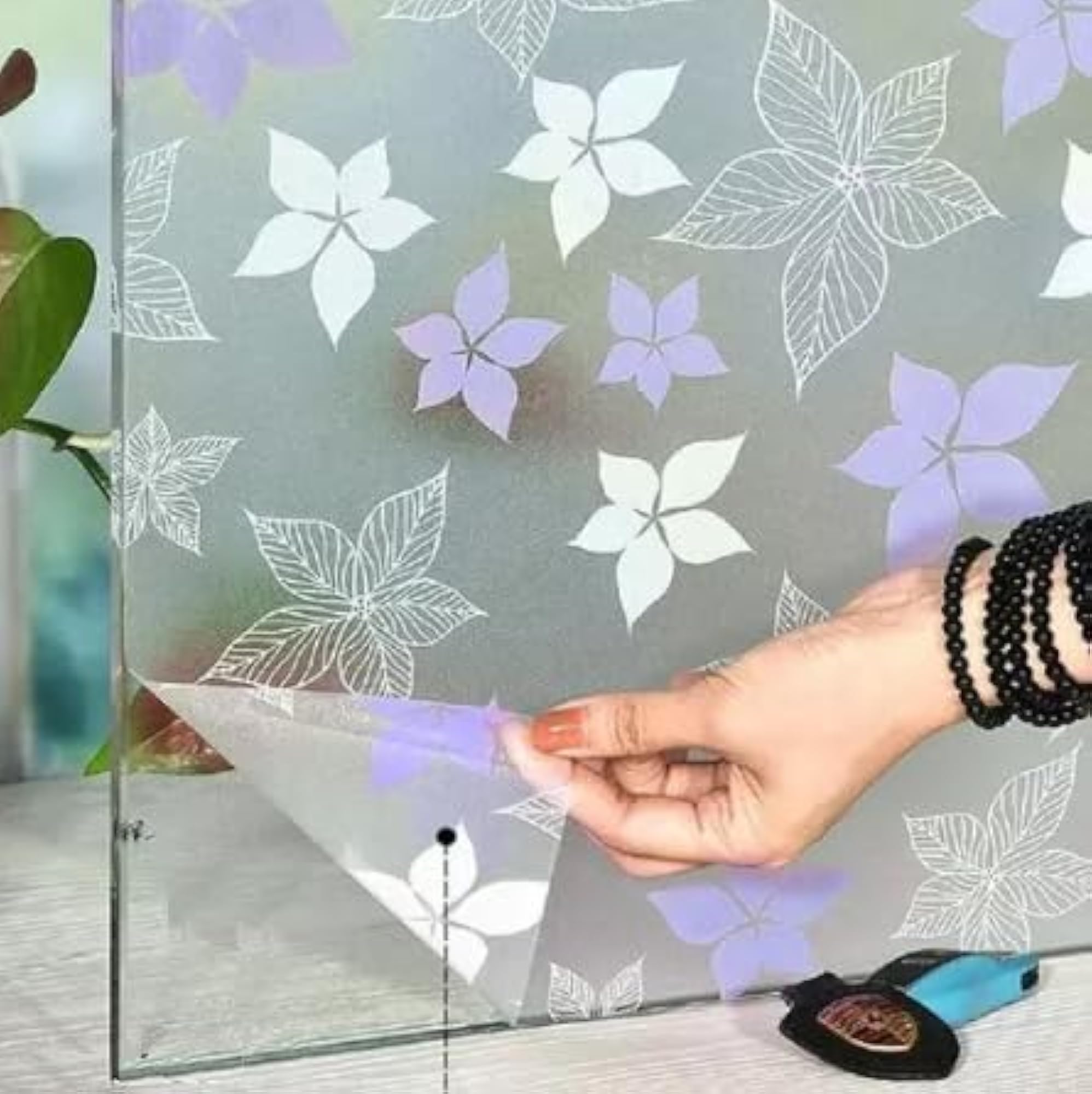 Self Adhesive Vinyl Static Cling Decorative Glass Film