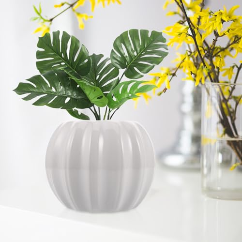 Vase en céramique blanc à fleurs design moderne pour salon - 7