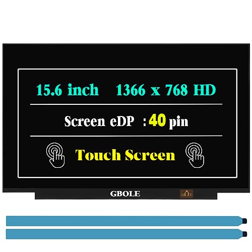 GBOLE Replacement for HP 15-dy 15t-dy100 15t-dy200 15t-dy300 15-DY2073 15t-dy500 15-DY2073DX LCD Screen Display Digitizer Panel 1366X768 HD 40 pin Touch Screen