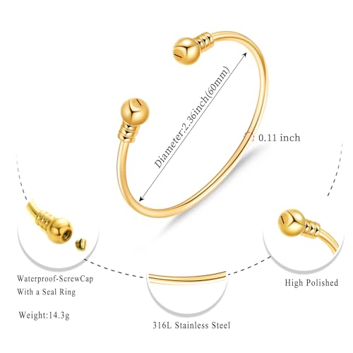 CREMATION JEWELRY Stainless Steel Ashes Keepsake Cuff Bangle Opening Bracelet for Women and Men - Double Urn to Hold Ashes2