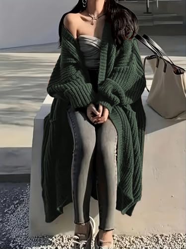 Image of Womens Long Cardigan Sweaters Open Front Oversized Duster with Pocket for Women 2025 Fall Winter Knit Design Coats
