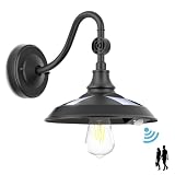 LeiDrail Solar Barn Lights Outdoor, Aluminum Rustic Vintage Garage Lights with 3 Lighting Modes & Motion Sensor, Waterproof Outdoor Solar Shed Lights for Barn Shed Chicken Coop Patio