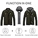 Pursky Men's Casual Cotton Slim Fit Coat With Removable Hood Military Work Outerwear Jacket Army Green M