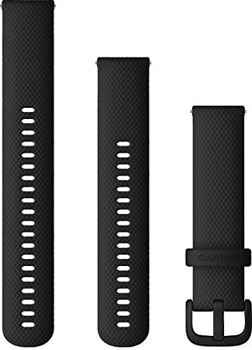 Garmin Schnellwechsel-Armband 20mm, passend für Venu, Venu 2Plus, Venu SQ/ SQ2, vivoactive 3/5, vivomove- Serie, Forerunner 55/245/ 645, Approach S40/ S42/ S12, D2 Air, Schwarz Muster