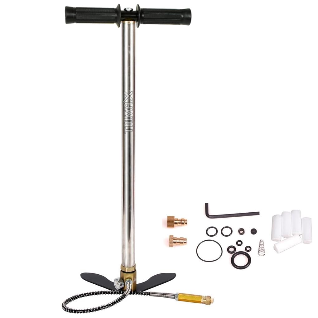 Bomba PCP TRIMAX 300 Bares | Bomba de Alta presión para carabinas, Rifles, escopetas, Pistolas y Armas de Aire comprimido + repuestos