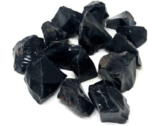white sage Natural Black Obsidian Rough Stone
