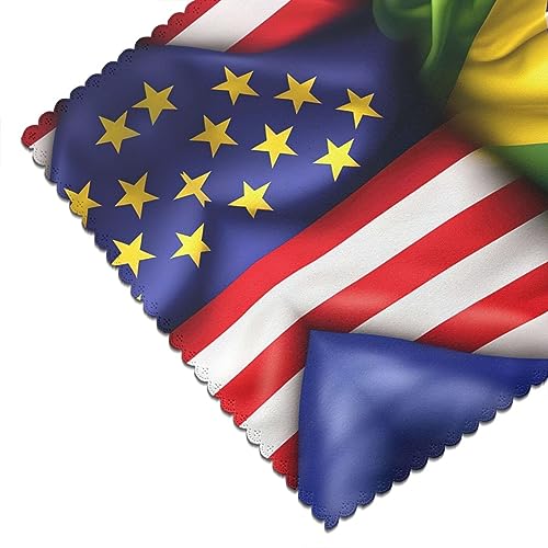 Lot de 6 sets de table de Noël avec drapeaux USA et Brésil - 7