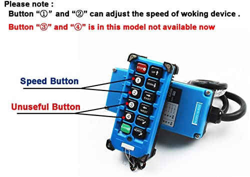 Control remoto industrial de 8 canales F21-E2B-8 para puente grúa y polipasto 24V 8