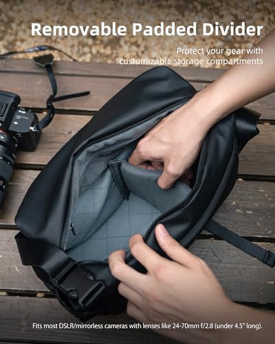 Image of llano 6L Camera Sling Bag for Photographers, DSLR Shoulder Bag Small, Compact Crossbody Camera Case with Adjustable Strap for Canon Nikon Sony Mirrorless, Fits 1 Camera 2 Lenses Accessories