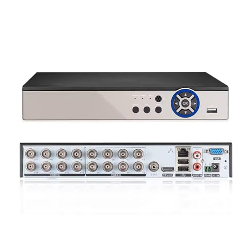 DVR 16 canales 5MP profesional – Grabador para cámaras de videovigilancia IP, PoE, WiFi y coaxiales