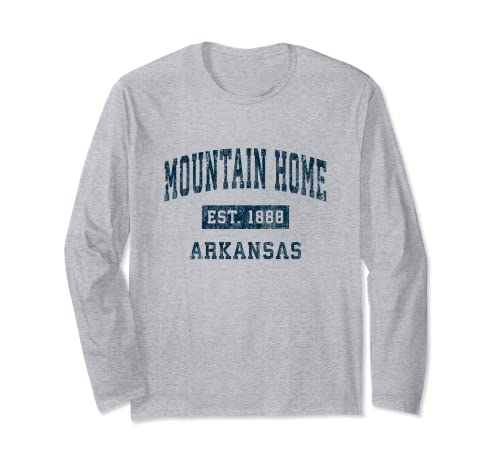Mountain Home Arkansas AR Diseño deportivo vintage estampado azul marino Manga Larga