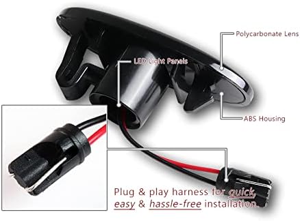 Pair Clear Lens Front Turn Signal Side Marker Light Lamp Compatible with 2009-2014 Nissan Cube & Compatible with 2011-2014 Nissan Juke & Compatible with 2011-2012 Nissan Leaf (White LED)