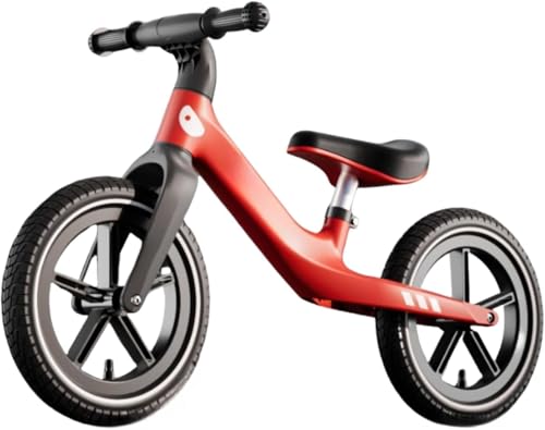 Danussi キッズバイク 子供用 滑走車 12/14インチ 自転車 バランストレーニング ペダルなし 練習用 2-8歳対応 軽量 高さ調節可能 簡単組立 男女兼用 誕生日プレゼント (レッド,14インチ)
