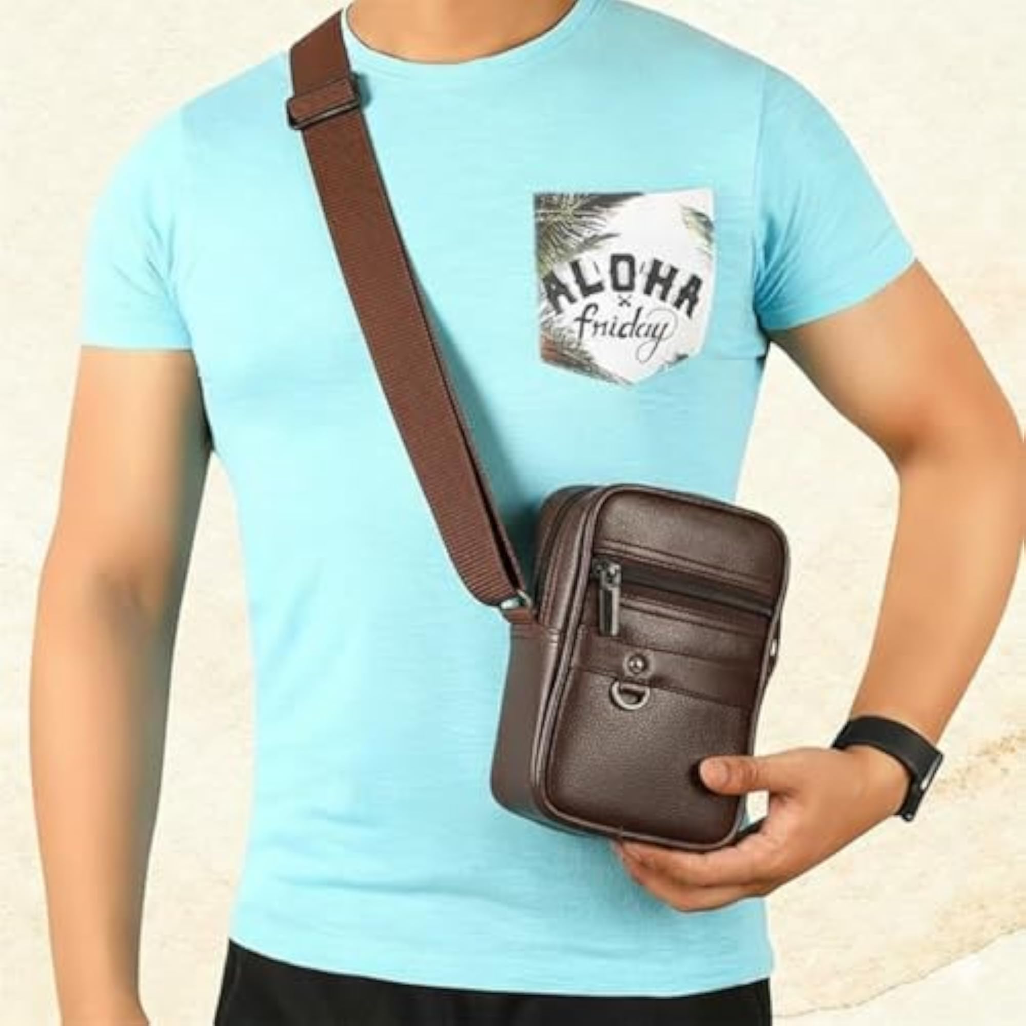 Boss Leather Sling Bag for Men & Women