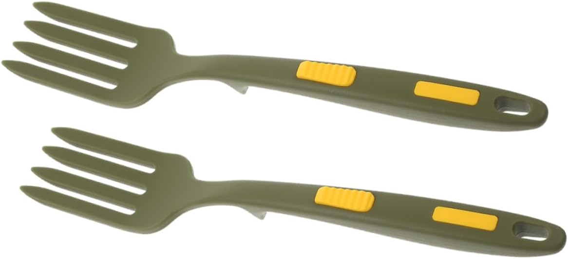 PRETYZOOM 2Pcs Heat-Resistant Silicone Cooking Forks Flexible Kitchen Utensils for Pasta and Salad Non-Stick Food Forks for Household Cooking