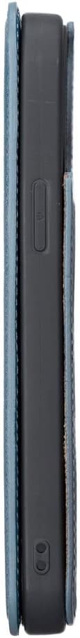 BOULETTA Leather Folio Wallet Case for iPhone 13 Pro Max 6.7'' - Flip Cell Phone Cases RFID Protection Phone Cover with Card Slot for Men and Women, Navy Blue