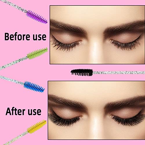 20 Pieces Disposable Mascara Wands Tubes Set Diamond Eyelash Brush Lash Wand Tube Brushes Eyelash Spoolies With Empty Tube Makeup Tool Eyelash Extension Eyebrow Applicator Supplies (Mixed Color) #TOP2