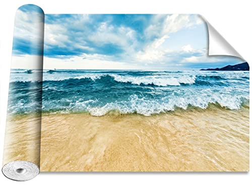 Papier peint auto-adhésif lavable vagues 104x70cm - 2