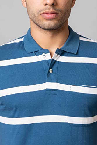 Image of PRORIDERS Half Sleeve Cotton Blend Fabric Collared Regular Fit Men's Polo Striper Tshirt with Pocket for Casual wear