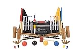 Uber Games Extrem hochwertiges Pro Croquet/Krocket Set fur fortgeschrittene (4 Spieler), Krocket Set aus Hartholz ECO-Holz fur 4 Pers. by Ubergames