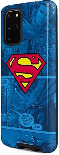 Skinit Pro Phone Case Compatible with Galaxy S20 Plus - Officially Licensed DC Comics Superman Logo Background Pattern Design