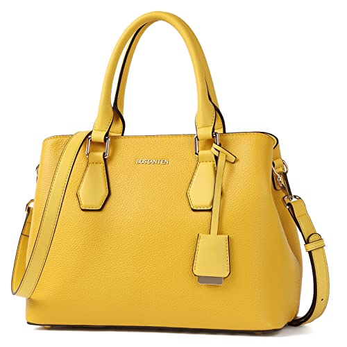 Bostanten Women Leather Handbag Designer Top Handle Satchel Shoulder Tote Bags Crossbody Purses Yellow #TOP6